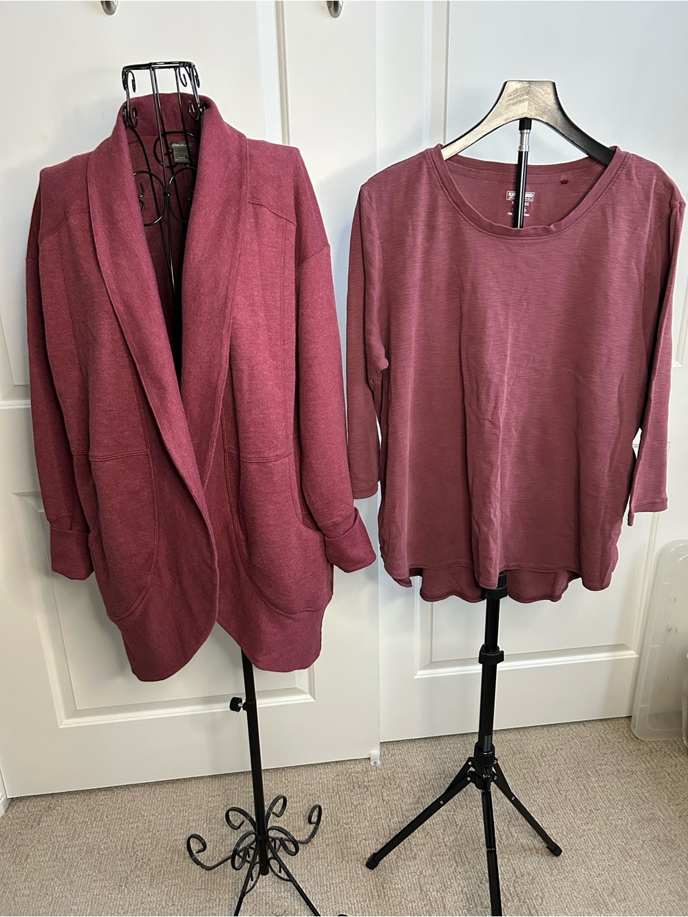 Kirkland Signature Rosewood Shawl Collar Cardigan with Matching Top
